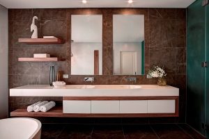 Bring your space to life bathroom design, custom joinery, floating vanity, timber veneer shelving, floating shelves, luxury bathroom, contemporary bathroom, Apaiser vanity