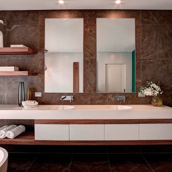 Bring your space to life bathroom design, custom joinery, floating vanity, timber veneer shelving, floating shelves, luxury bathroom, contemporary bathroom, Apaiser vanity